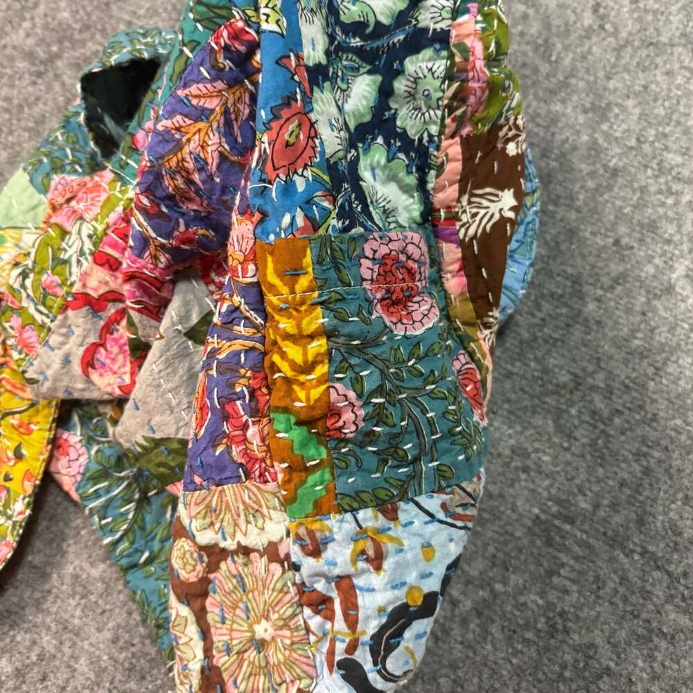 World Market Floral Block Print Patchwork Quilted Cotton Tote Bag C114LM - Picture 5 of 5